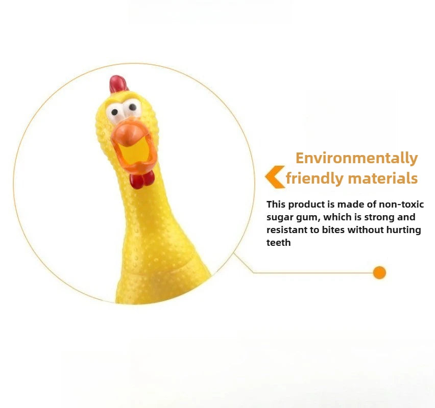 DKSTINYE Squeaky Chicken Dog Toy Squeaker Chew Rubber Toy