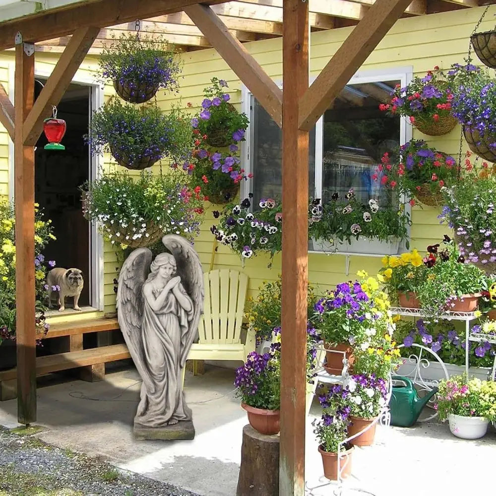 Outdoor Garden Angel Statue Resin Sculpture For Yard And Patio