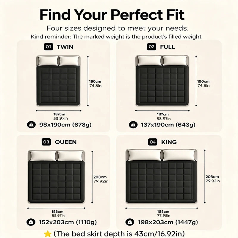 Twin Full Queen King Dark Grey White 360g Per Square Meter Filling Mattress Topper Mattress Protector Cover