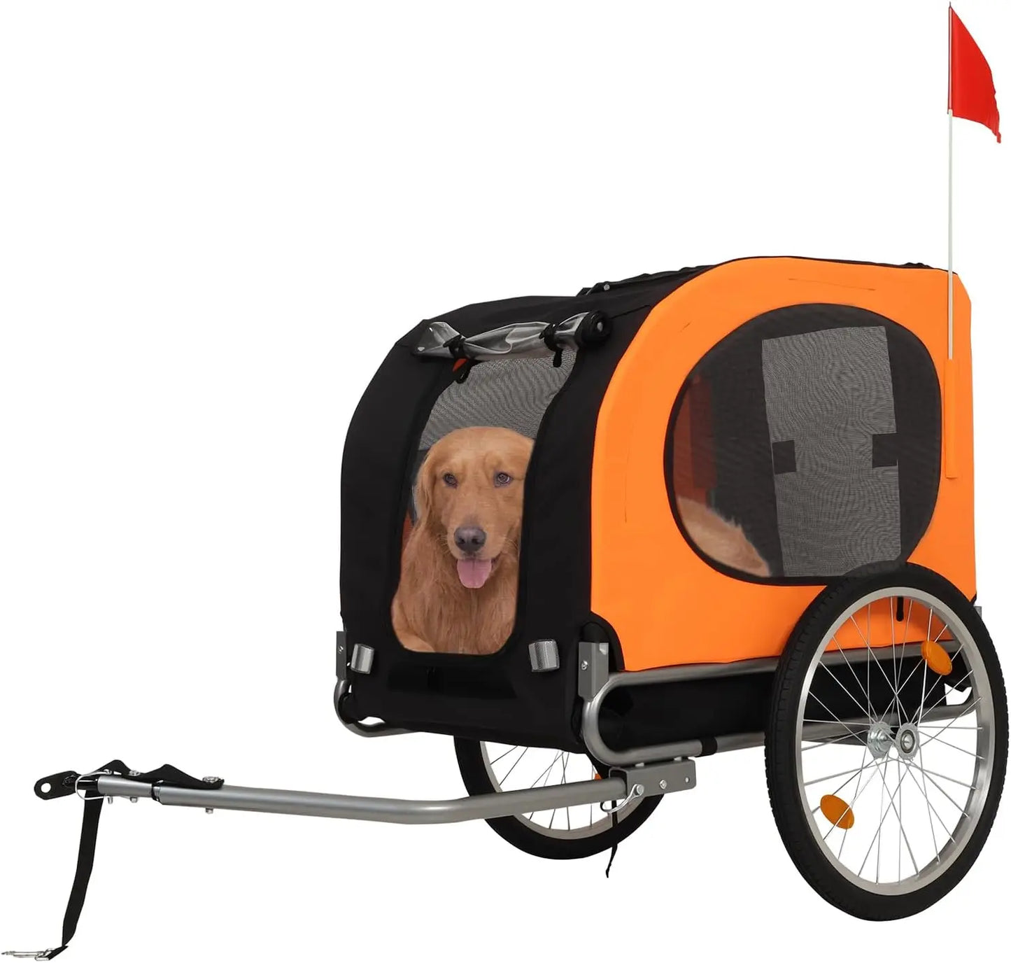 HiMISS Steel Dog Trailer With Universal Coupler Folding Water Resistant Carrier