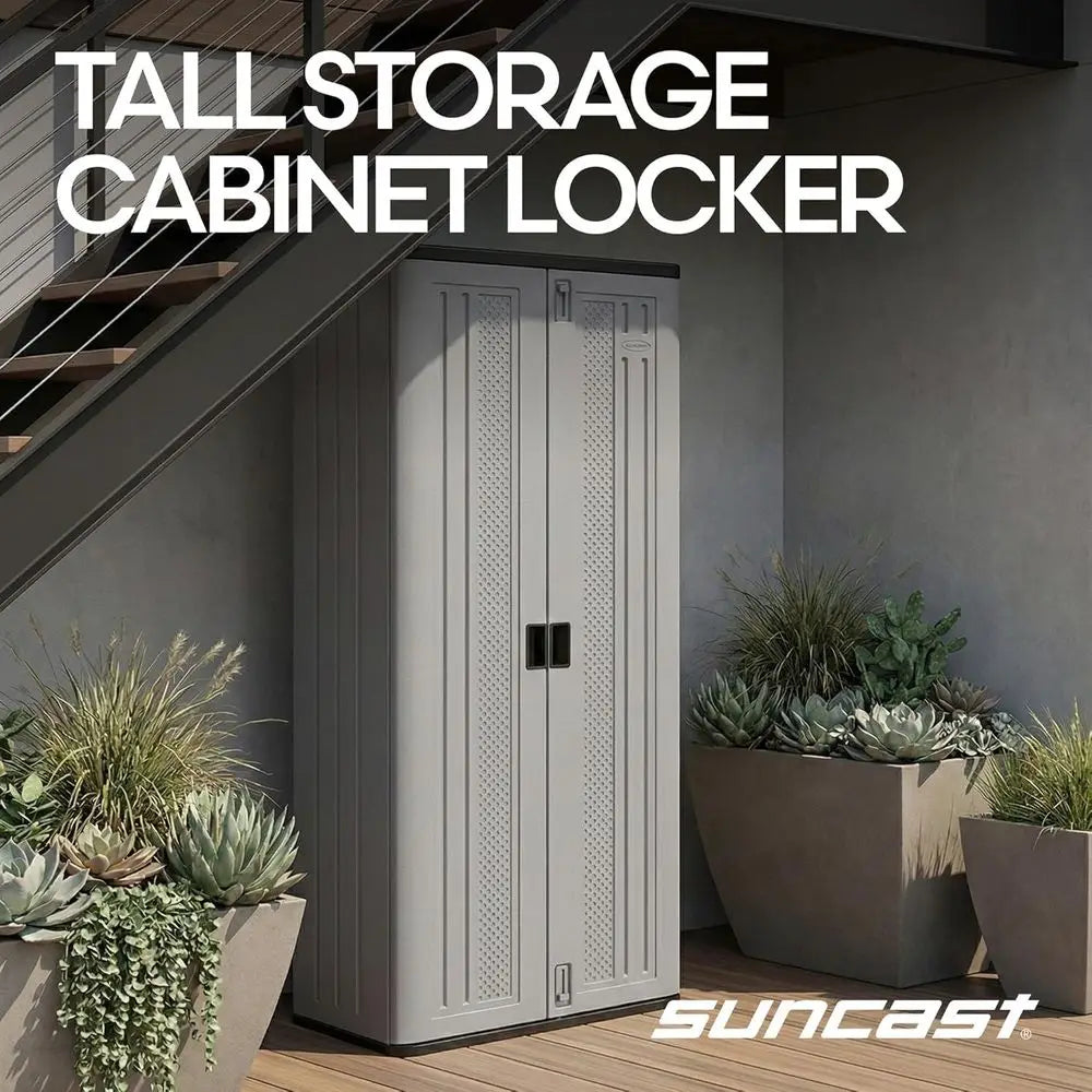 Storage Cabinet Resin Garage Organizer With Lockable Shelves