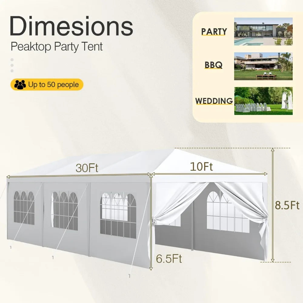 Outdoor Heavy Duty Canopy Tent Gazebo Shelter With Removable Walls