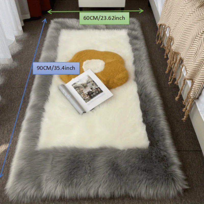 Soft Fluffy Sheepskin Rug Non Slip Machine Washable Carpet