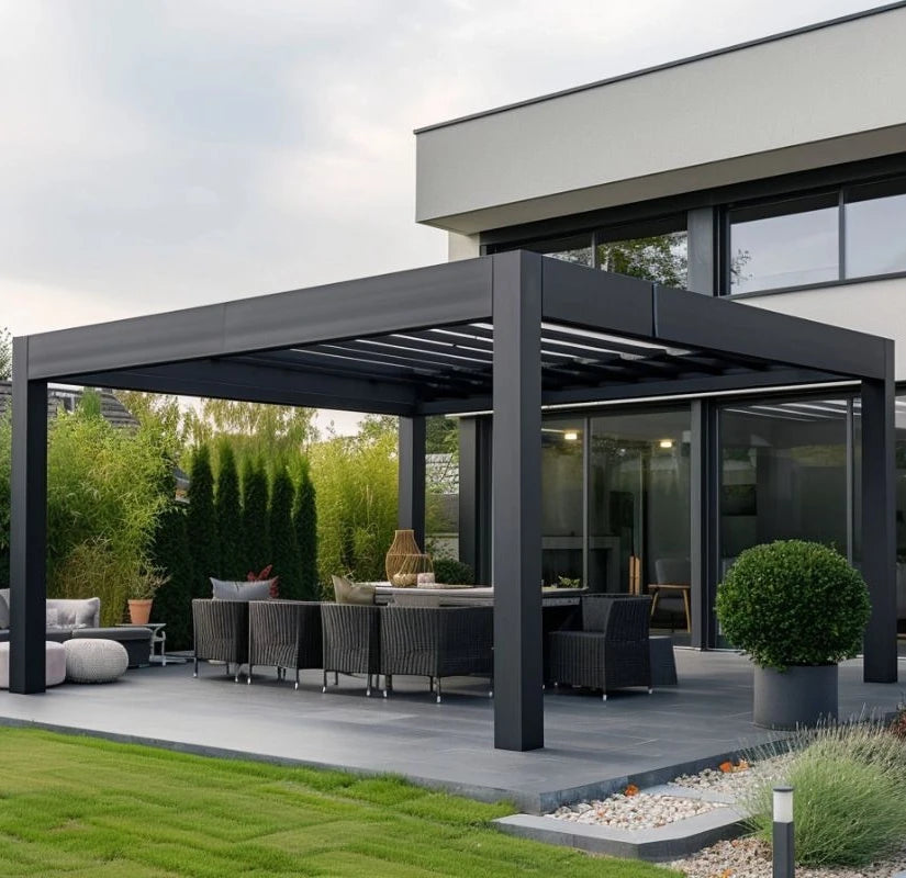 Motorized Bioclimatic Louvred Roof Pergola With Remote Control