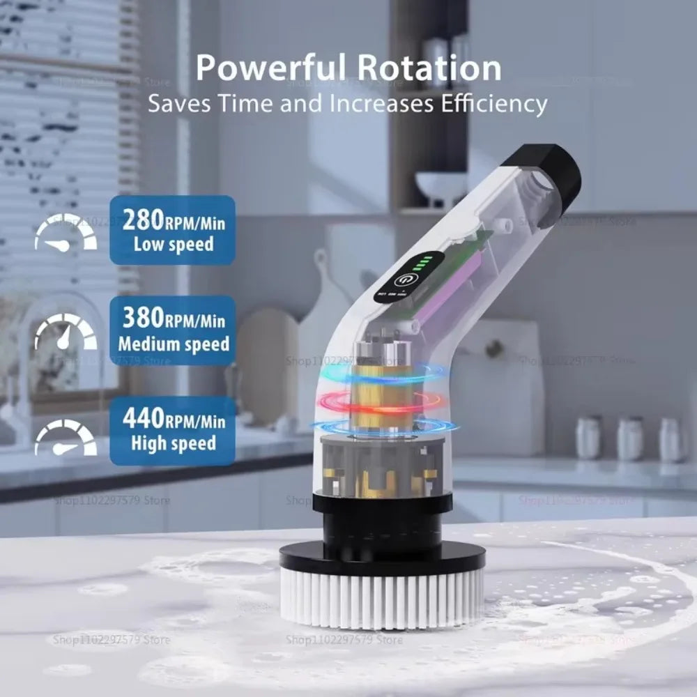 COBASPORT 9-In-1 Electric Spin Scrubber Cordless Shower Cleaning Brush
