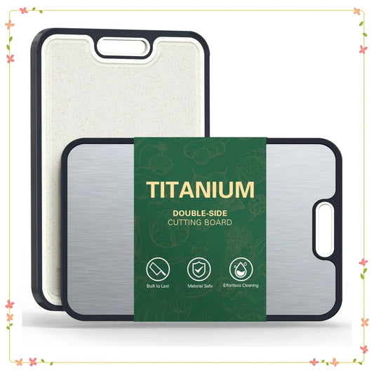 Titanium Cutting Board Double-Sided Non-Slip With Juice Groove Handles