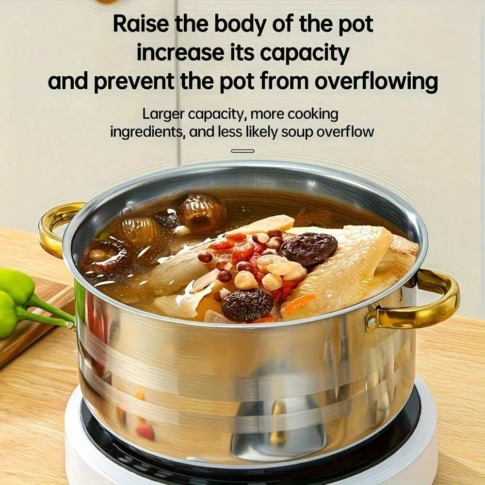 Stainless Steel Cookware Set With Lids For Soup And Pasta