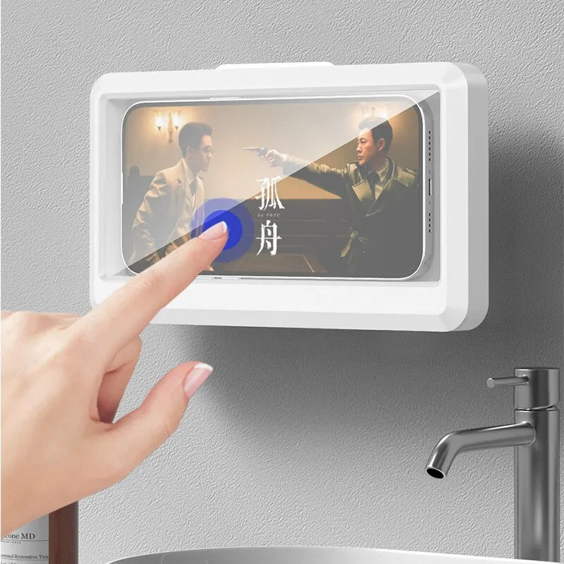 Universal Waterproof Shower Phone Holder Wall Mount Touchscreen Bathroom Case