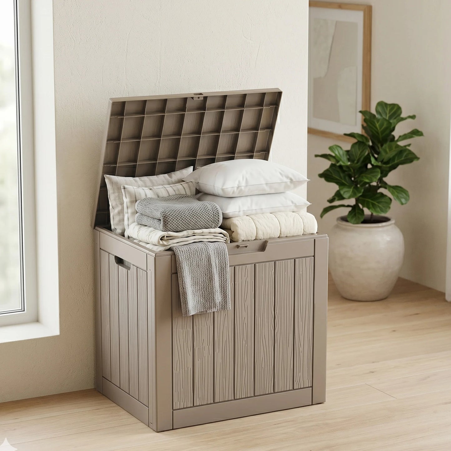 Waterproof Outdoor Resin Deck Box UV Protection Lockable Garden Storage