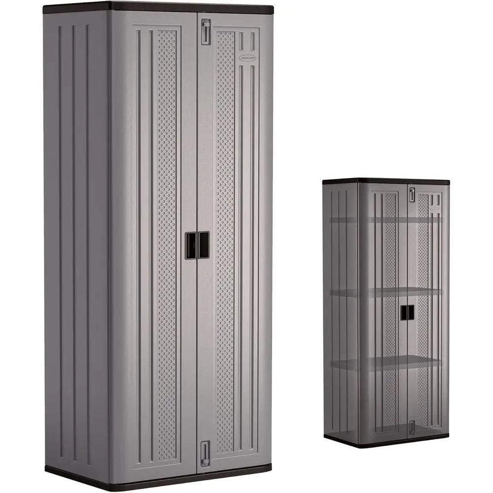 Storage Cabinet Resin Garage Organizer With Lockable Shelves