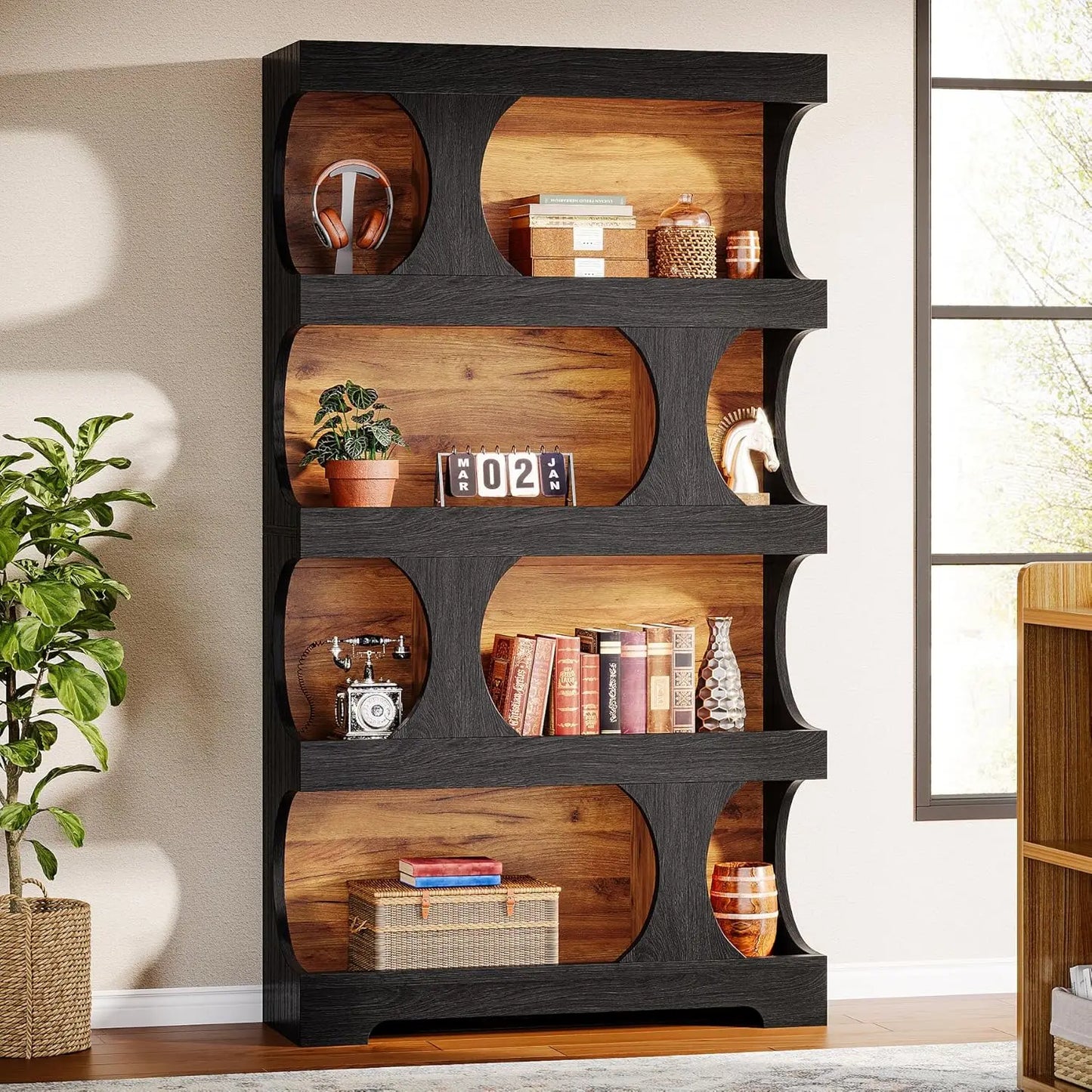 LITTLE TREE Modern Asymmetrical Bookshelf Freestanding Display