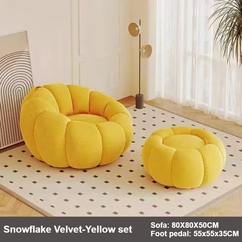 Lazy Pumpkin Nordic Style Sofa Chair With EPS Particle Filling