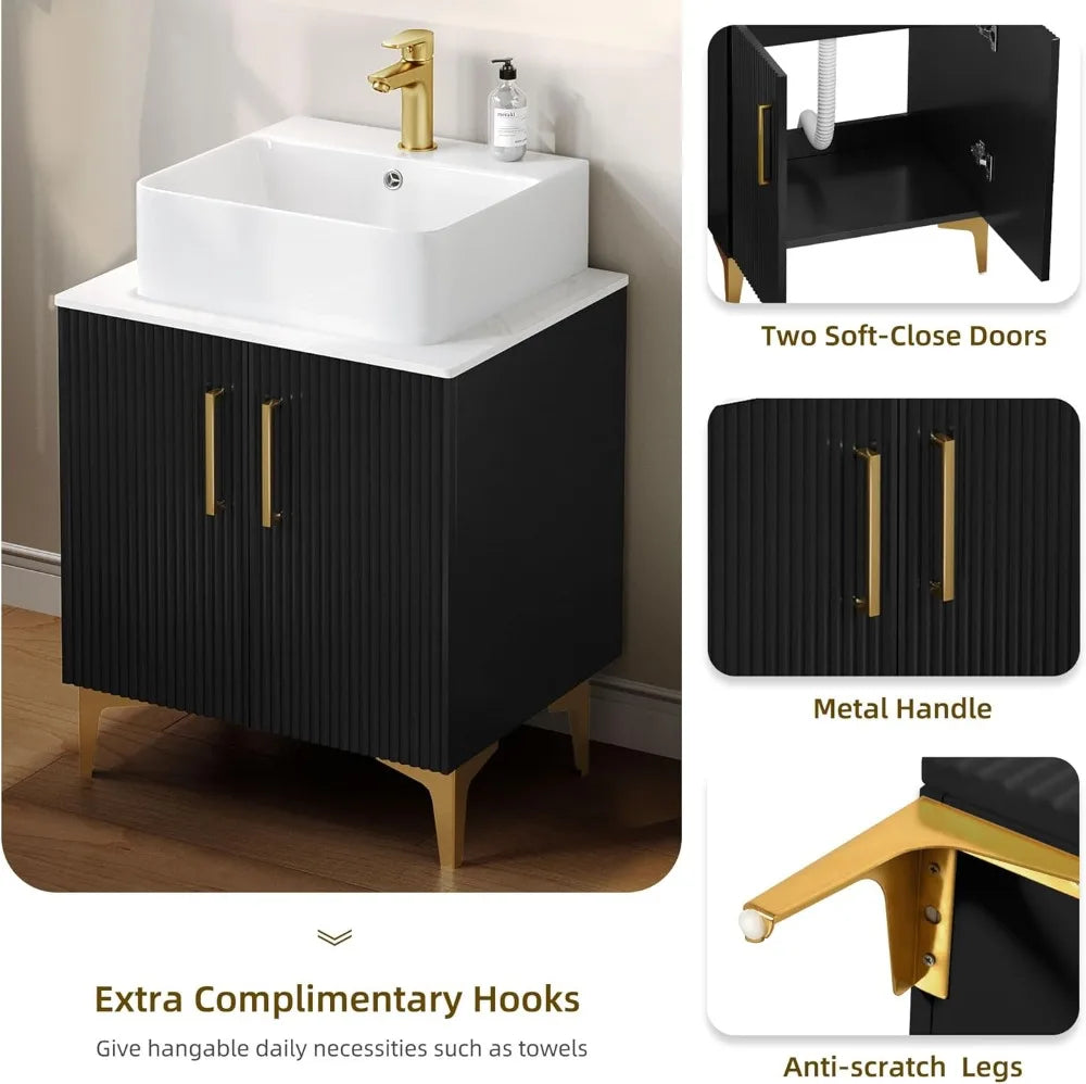 Bathroom Vanity Sink Combo Modern Storage Cabinet Set