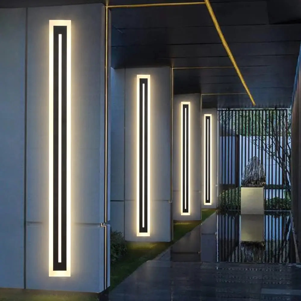 Outdoor Long Strip LED Wall Light Sconce Frosted Acrylic IP67