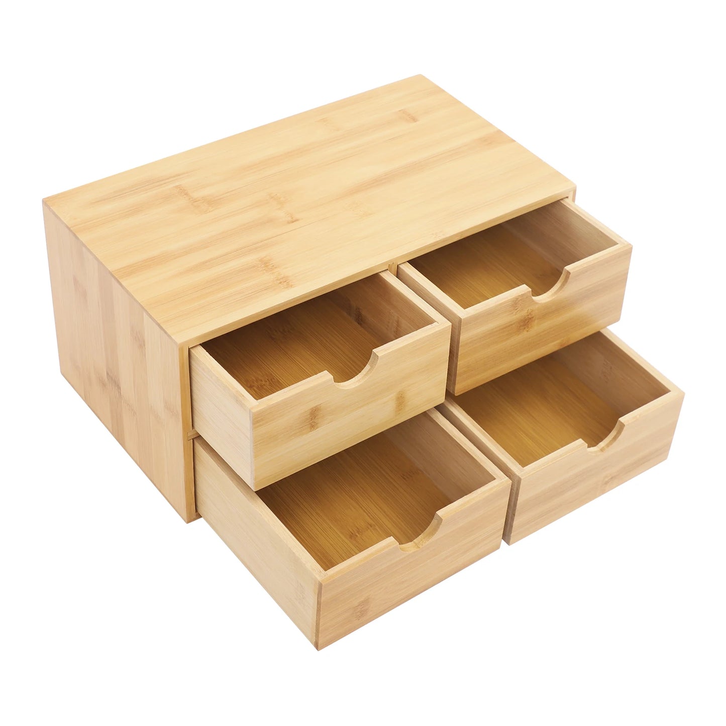 Bymaocar Bamboo 4 Drawer Desktop Organizer for Home Office