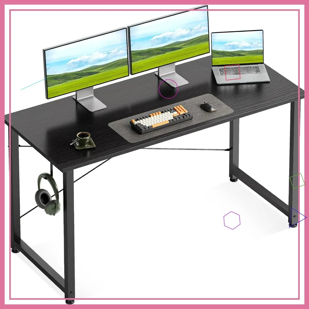 Compact Computer Desk For Home Office With Headphone Hook