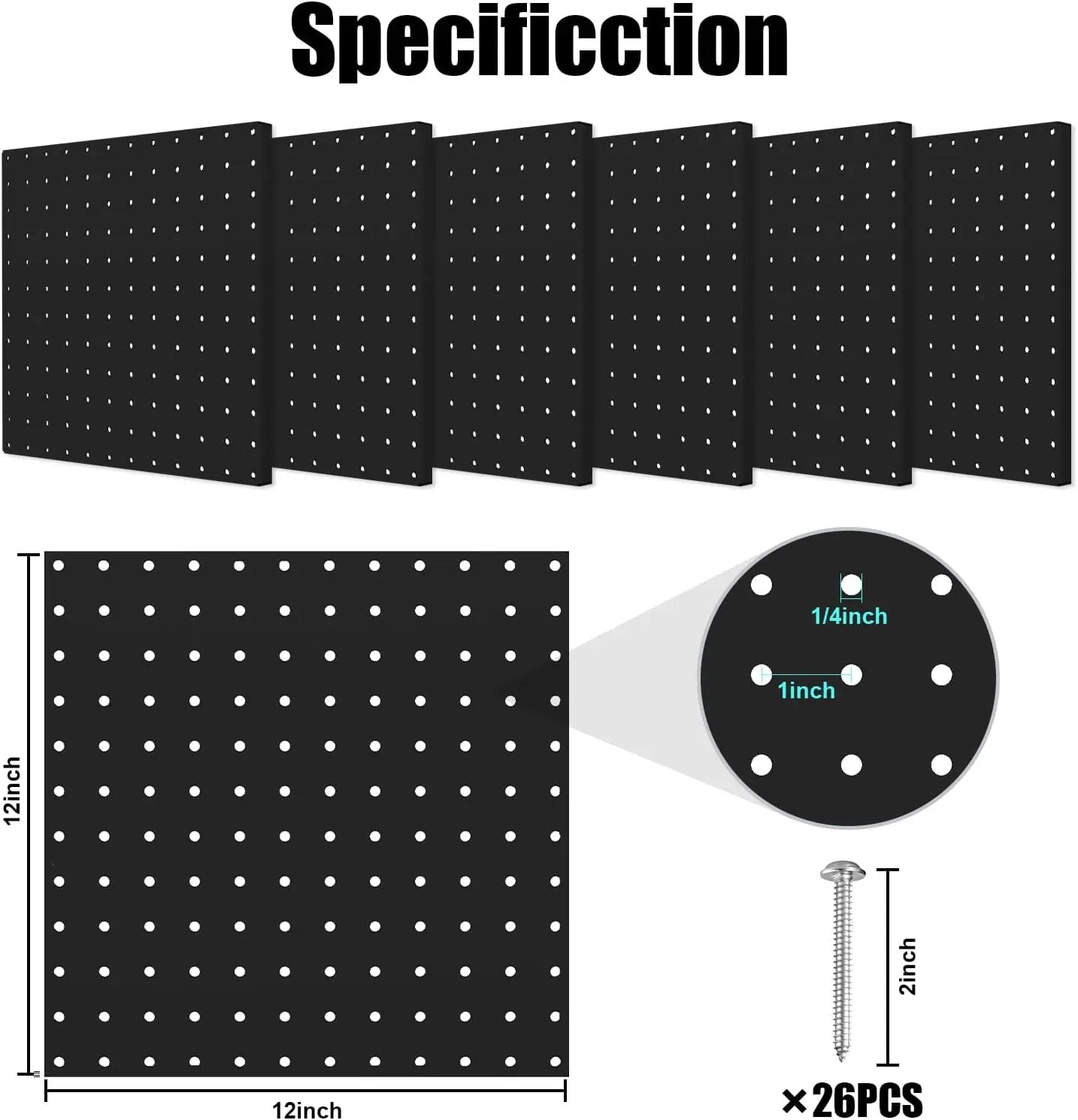 Metal Pegboard Panels With Bent Frame Heavy Duty Wall Organizer