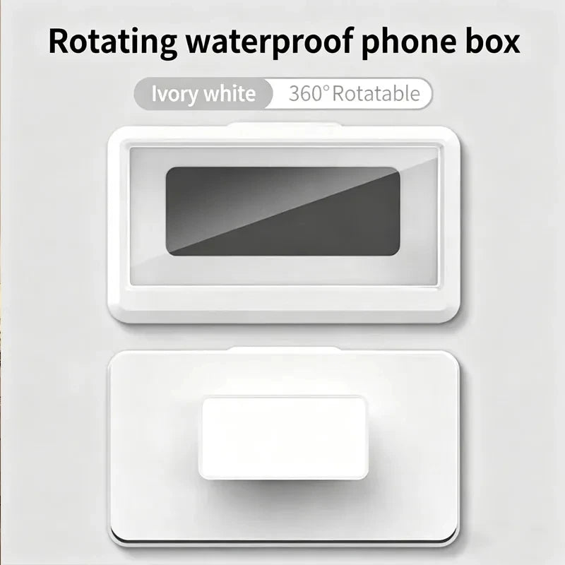 Waterproof Wall Mount Phone Holder With 360 Rotatable Self-Adhesive Stand