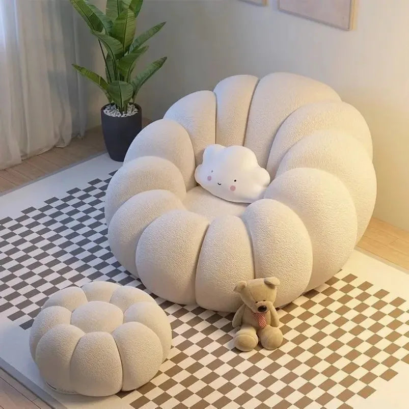 Lazy Pumpkin Nordic Style Sofa Chair With EPS Particle Filling