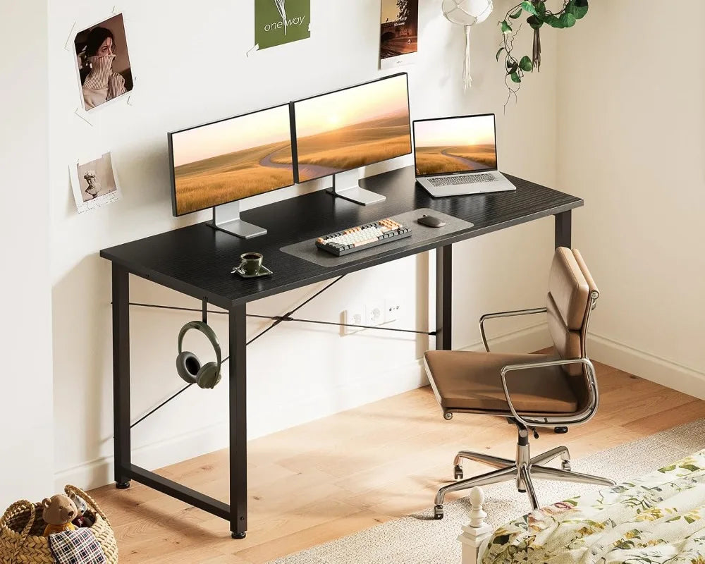 Compact Computer Desk For Home Office With Headphone Hook