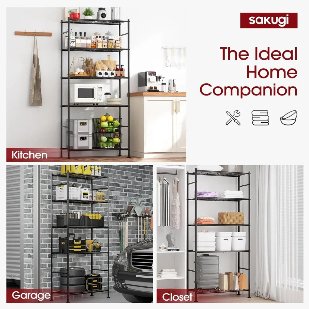 Jimang 5-Tier Freestanding Steel Shelving Units 2 Pack