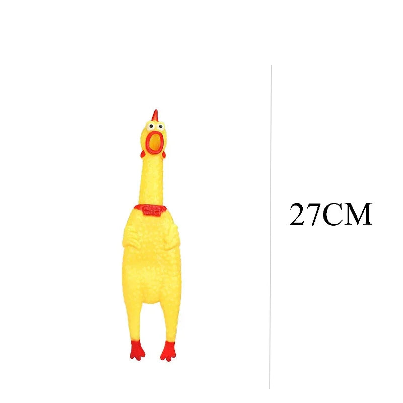 DKSTINYE Squeaky Chicken Dog Toy Squeaker Chew Rubber Toy