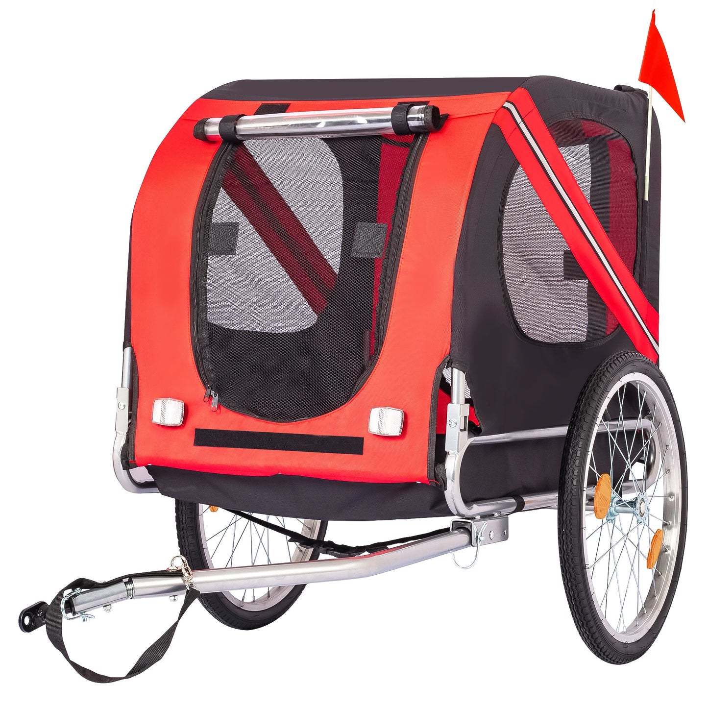 HiMISS Steel Dog Trailer With Universal Coupler Folding Water Resistant Carrier