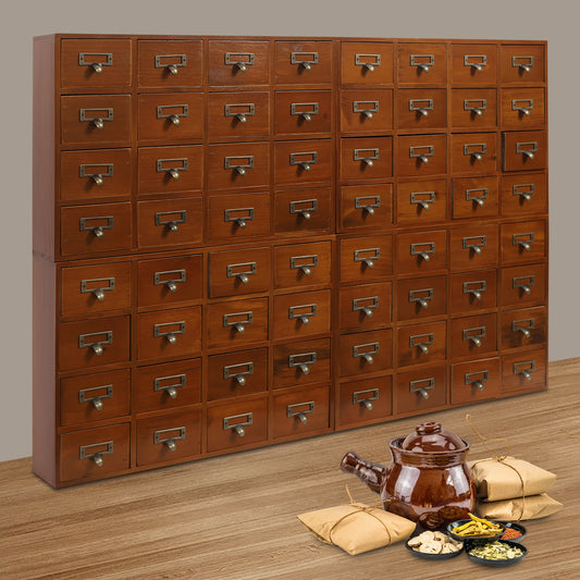 Bymaocar 16-Drawer Vintage Wooden Storage Cabinet For Desk Organization