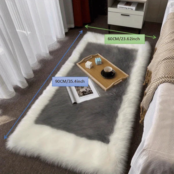 Soft Fluffy Sheepskin Rug Non Slip Machine Washable Carpet