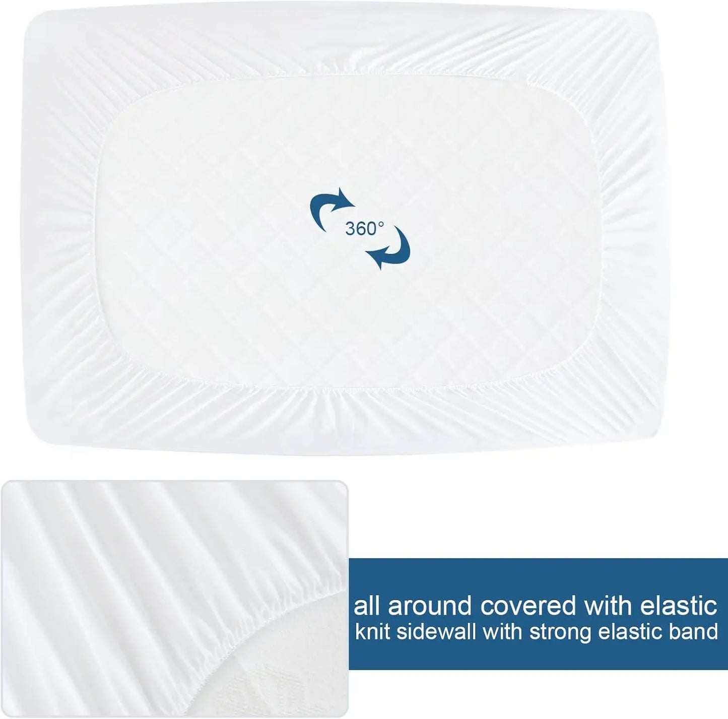 Full Size Mattress Protector Waterproof Mattress Topper Pad Cover Fitted Bed Sheets Full up -14'' Terry Super Soft & Breathable