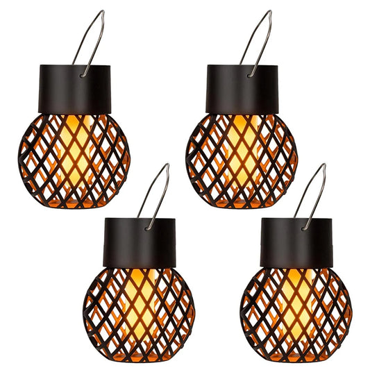 APWIKOGER 4 Pack Solar Lanterns With Flickering Flame