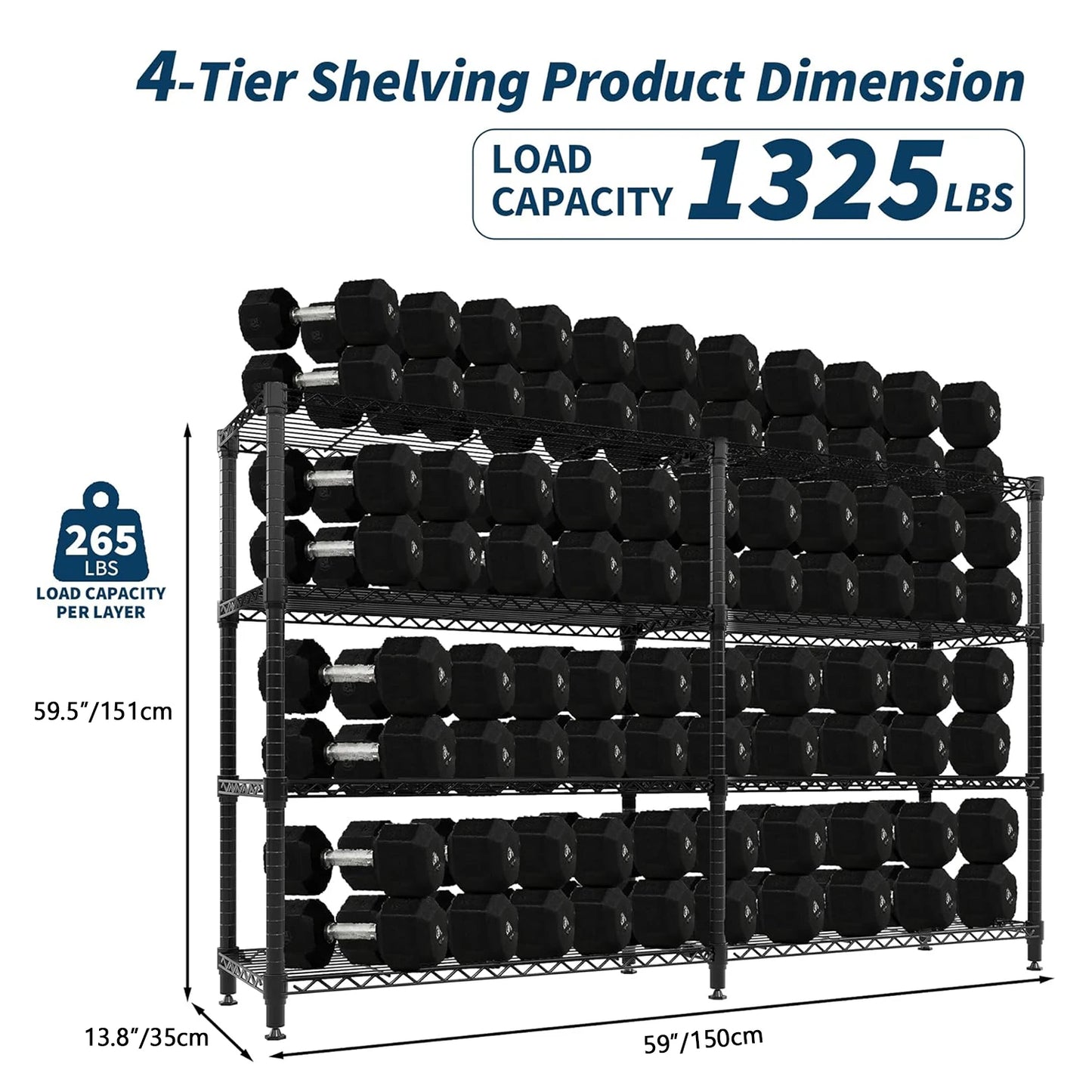 TWISTER.CK Heavy Duty Metal Shelving Unit for Kitchen Storage