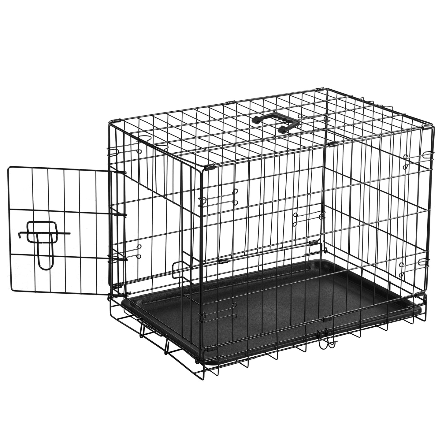 JHK Folding Metal Dog Cage With Leak Proof Tray