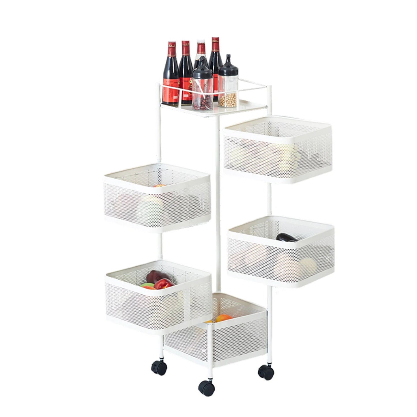 HobbyLane Five-Layer 360 Degree Rotatable Trolley Storage Rack