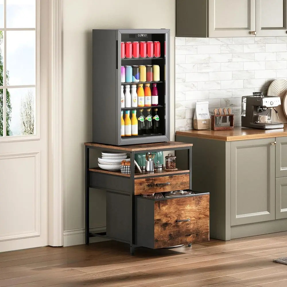 Mini Ridge Three Storage Stand With Cabinet And Beverage Table