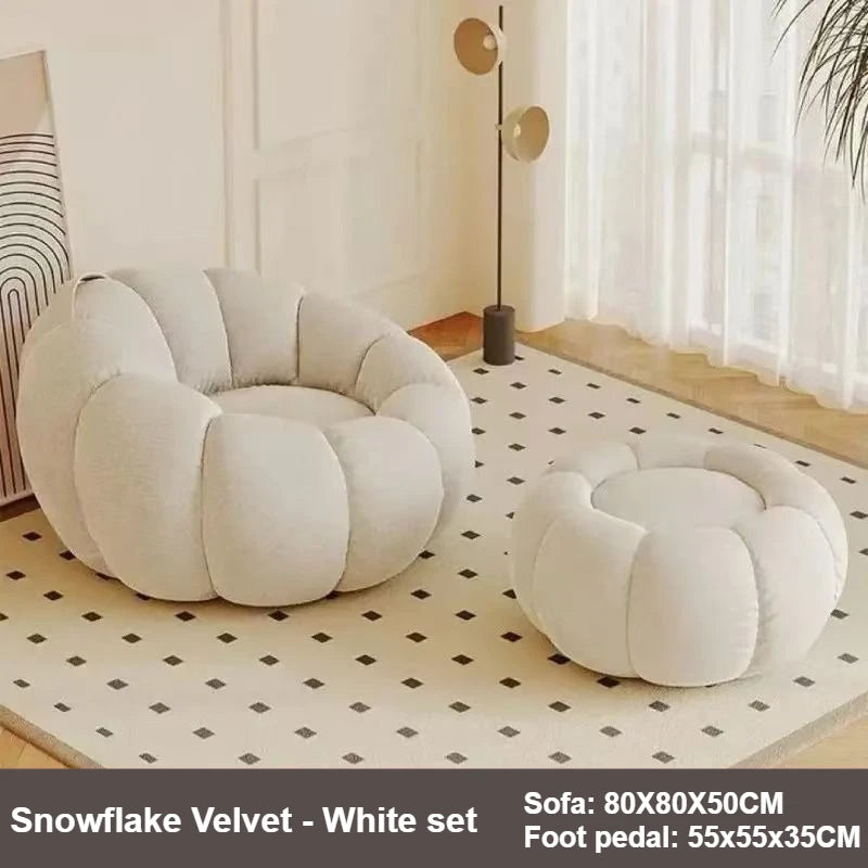 Lazy Pumpkin Nordic Style Sofa Chair With EPS Particle Filling