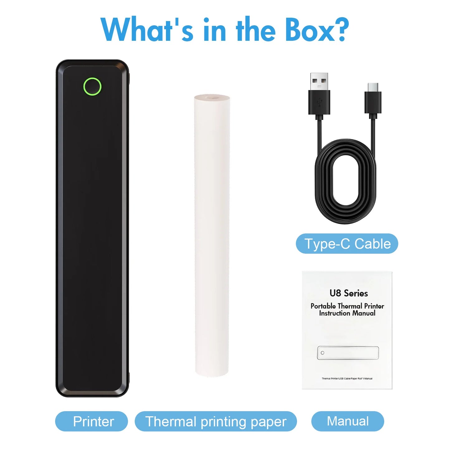 TakeYou Portable Inkless Thermal Printer Label Maker for Travel