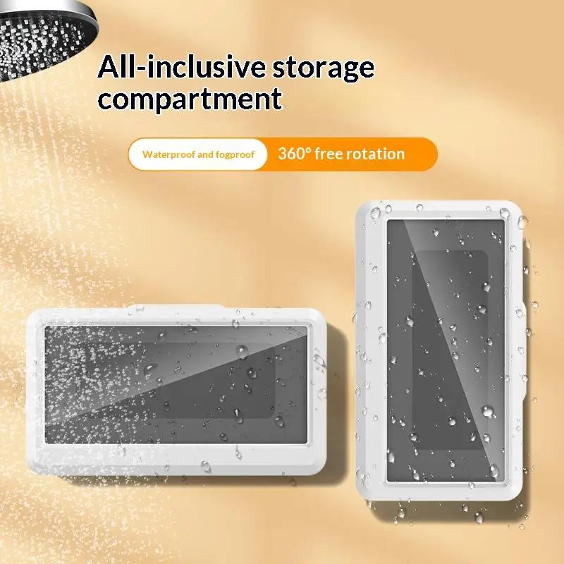 Waterproof Wall Mount Phone Holder With 360 Rotatable Self-Adhesive Stand