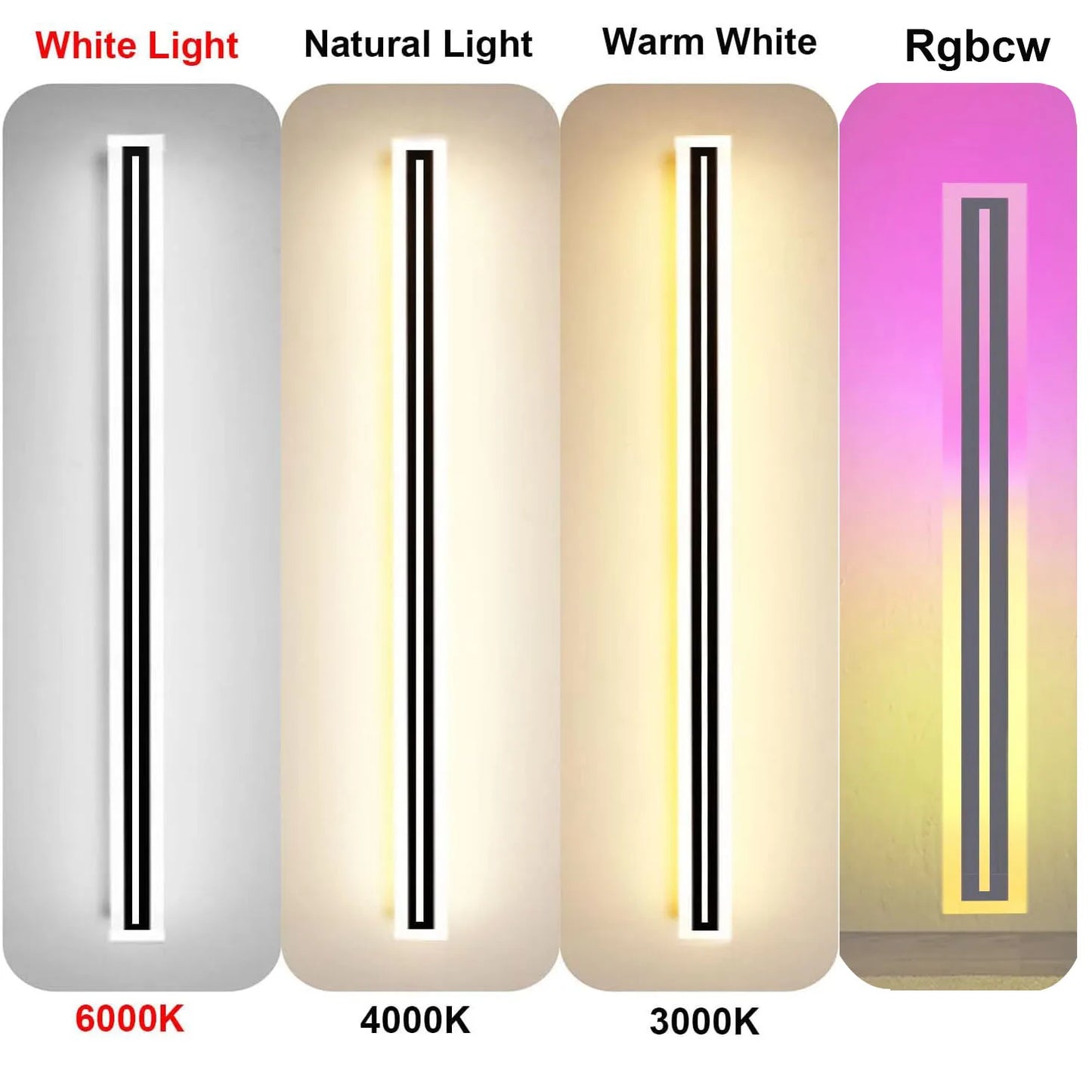 Outdoor Long Strip LED Wall Light Sconce Frosted Acrylic IP67