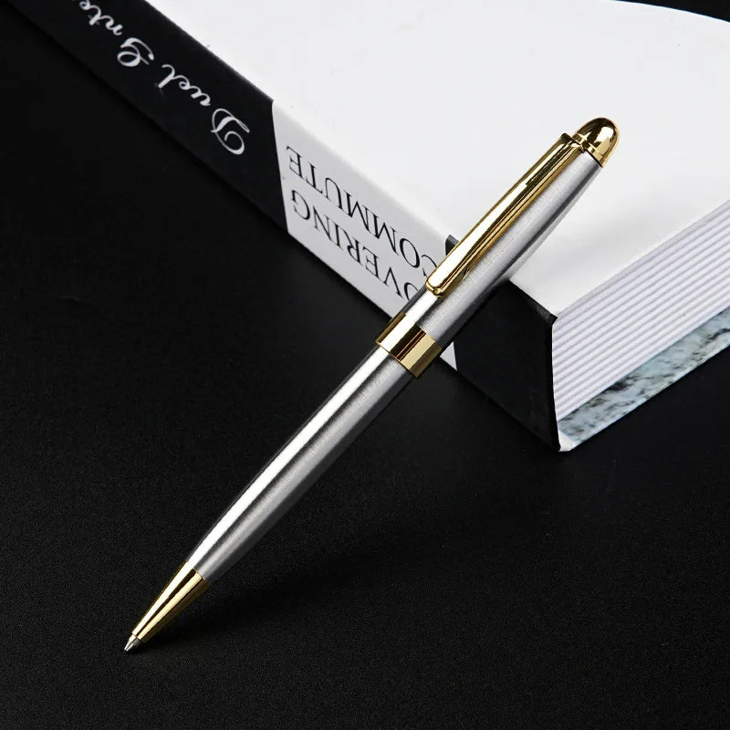Stainless Steel Retractable Ballpoint Pen Smooth Writing Gift Pen