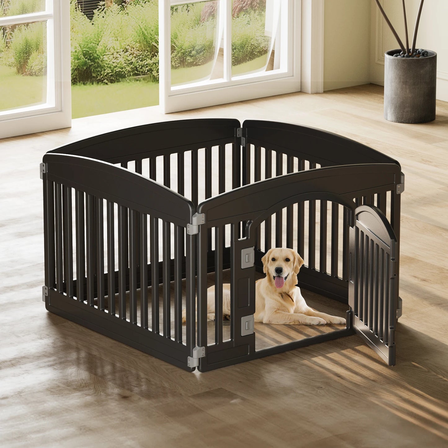 JHK Plastic Dog Playpen 6Panel Expandable Outdoor Portable