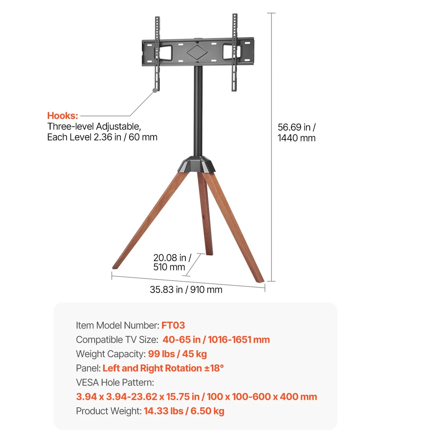 SucceBuy Rolling TV Stand With Wheels For Versatile TVs