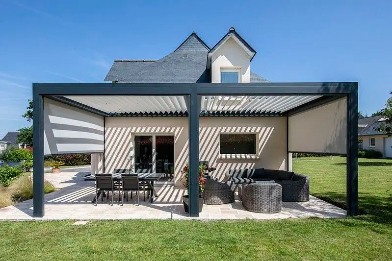 Motorized Bioclimatic Louvred Roof Pergola With Remote Control