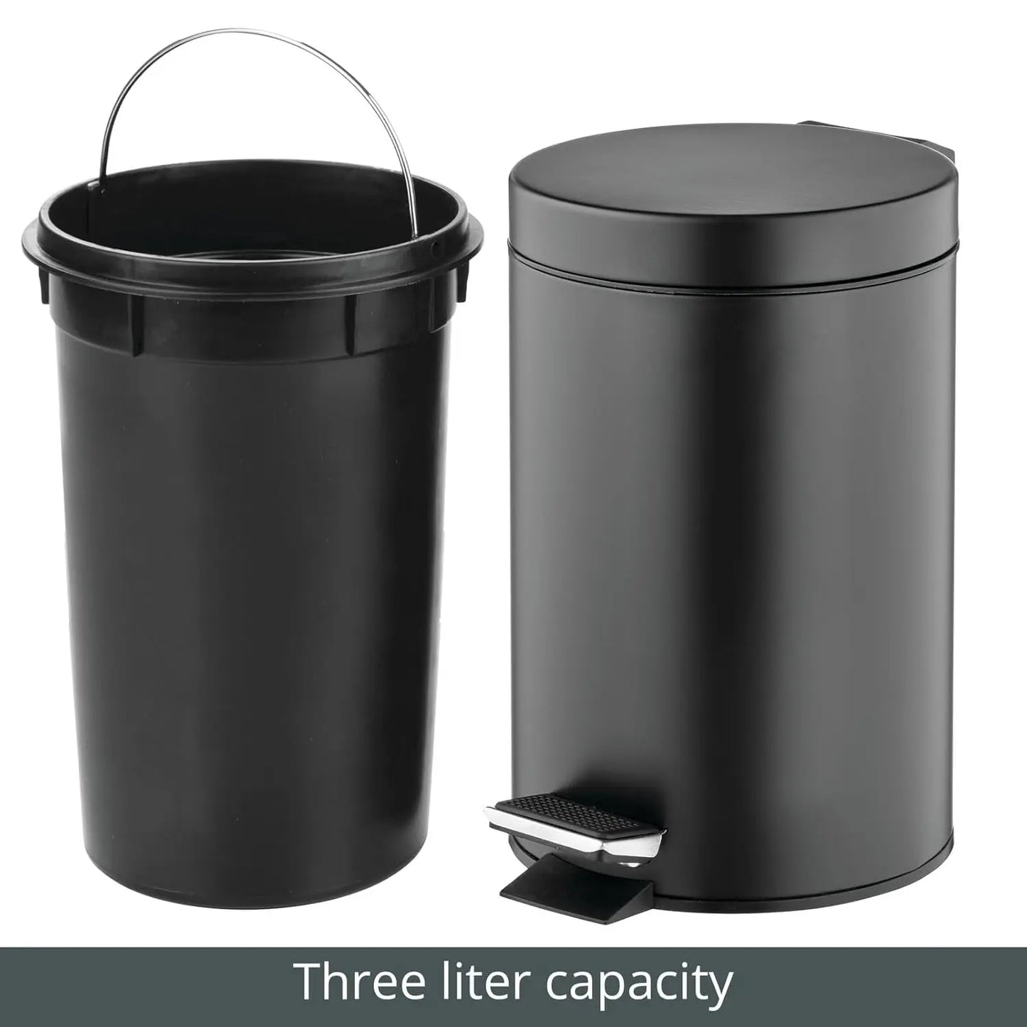 Pedal Bin Metal Waste Bin With Lid Plastic Bucket Insert