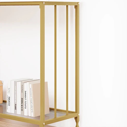 HobbyLane Console Table Sofa Table With Glass Shelf Metal Frame