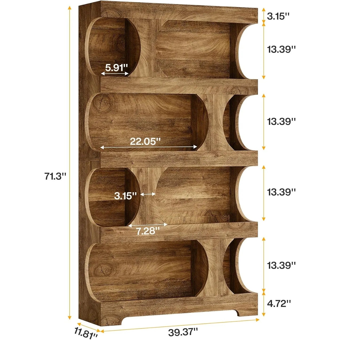 LITTLE TREE Modern Asymmetrical Bookshelf Freestanding Display