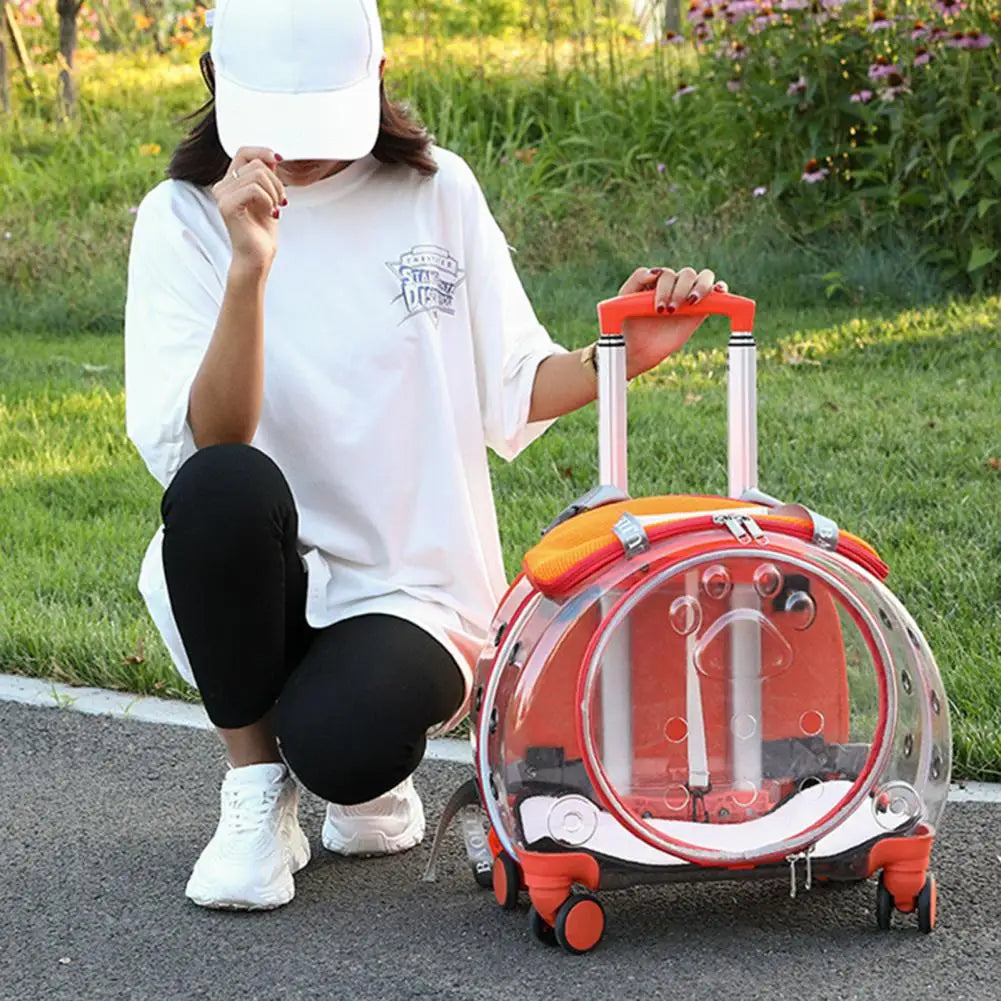 Pet Trolley Case Portable With Ventilation Holes For Cats