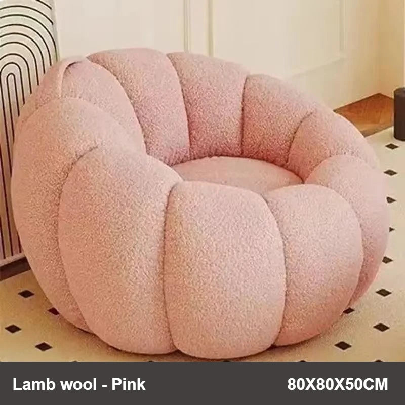Lazy Pumpkin Nordic Style Sofa Chair With EPS Particle Filling