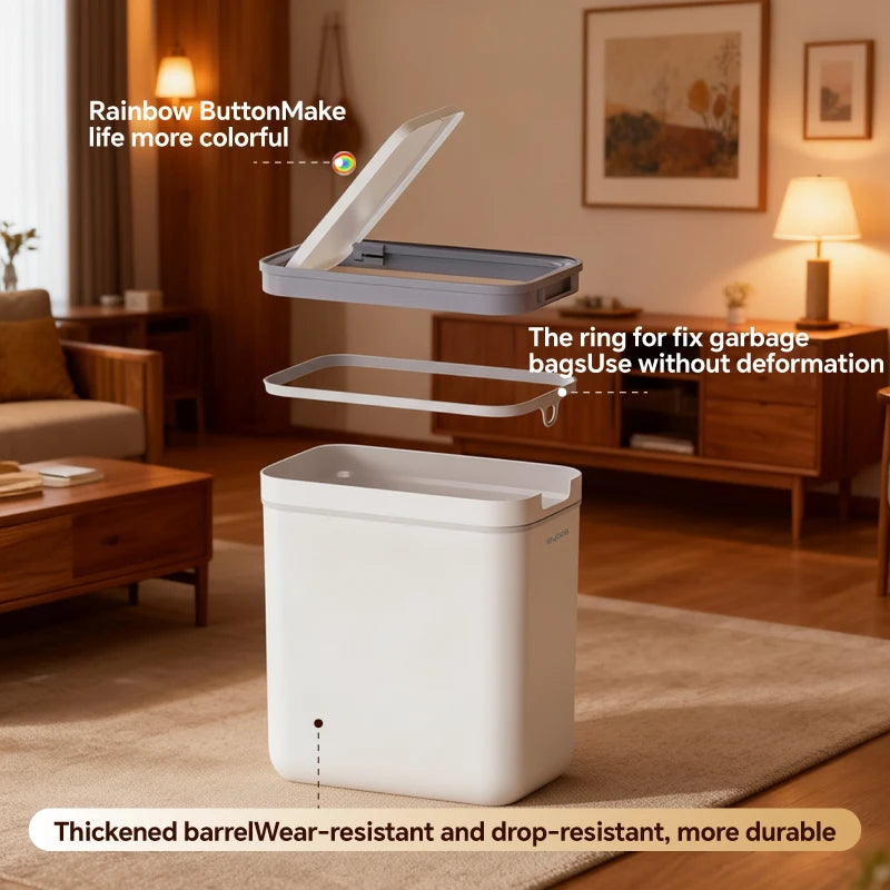 Joybos Dual-Use Wall Mounted Floor Standing Trash Can With Lid
