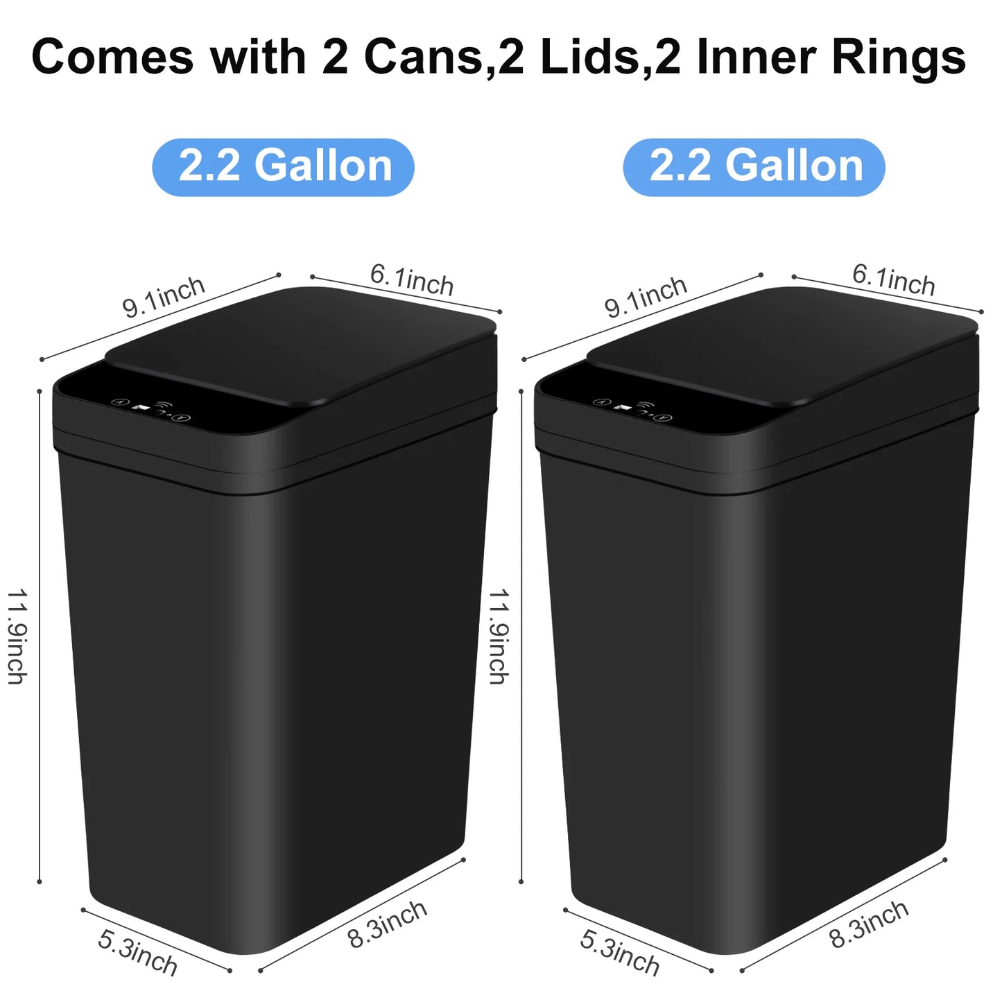 Touchless Motion Sensor Automatic Slim Bathroom Trash Can With Lid